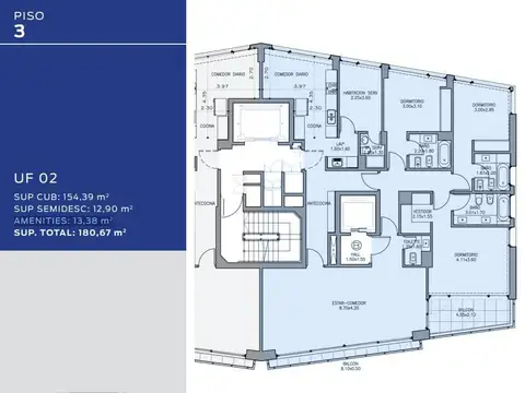 Impresionante semipiso en torre a estrenar con amenities: 3 dormitorios en suite mas dependencias