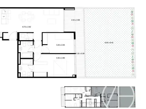 Departamento 3 ambientes con 1 baño