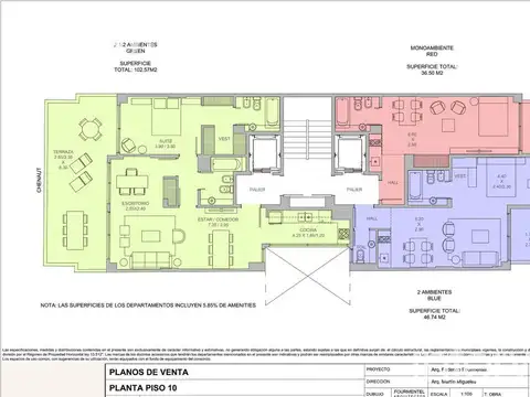 Departamento 2 ambientes con escritorio y balcon terraza en Las Cañitas
