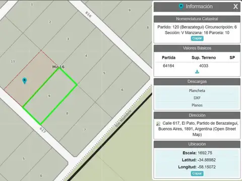 VENTA 2 LOTES – 8066 m² TOTALES - BERAZATEGUI