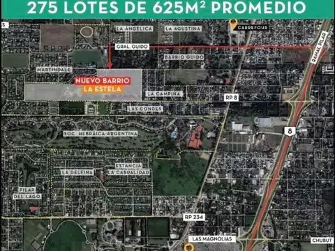 Terreno en Venta en Pilar, USD 67.000