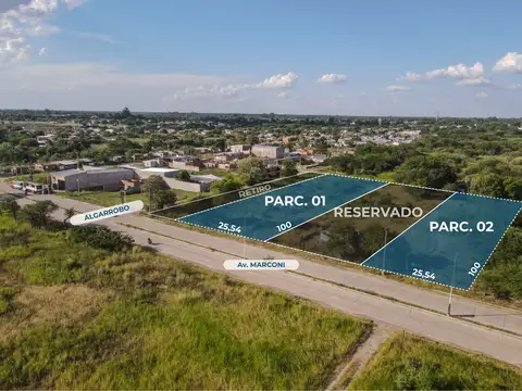 2 Lotes Sobre Av Marconi con 2554 m² c/u y Conexión Directa a Ruta 11