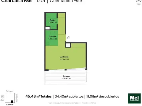 Charcas 4900, Piso 12°