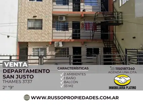 Venta departamento 2 ambientes San Justo