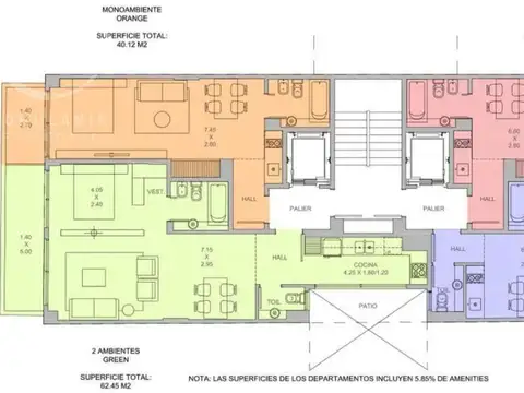 Departamento Monoambiente con 1 baño