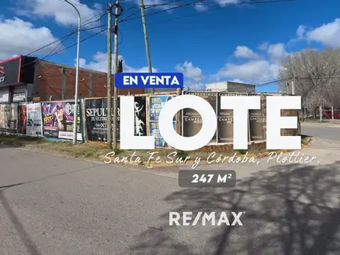 Lote en venta en esquina plottier