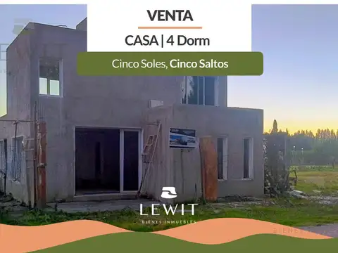 VENTA CASA  4 DORMITORIOS CON PILETA EN CINCO SALTOS B° CINCO SOLES