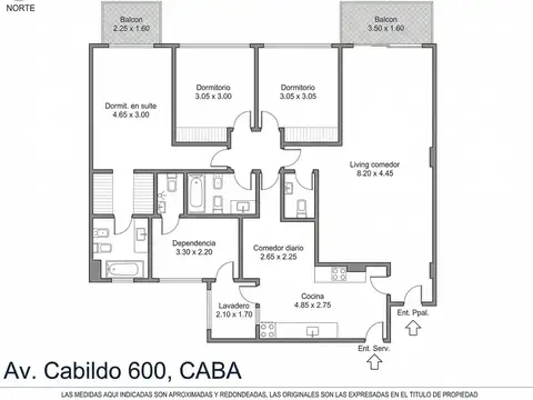 Departamento 4 ambientes con 3 baños