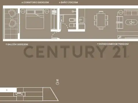 Departamento en Venta de 2 ambientes