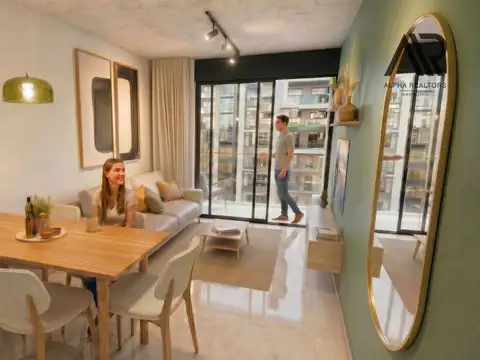 Apartamento de 1 dormitorio, contrafrente, con patio en Pocitos. Entrega: 2028