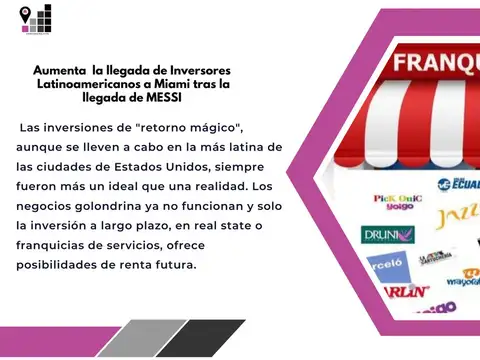 Franquicia De Negocio Exitosos En Miami Florida