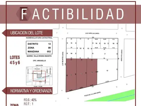 VENTA LOTE 3.959 m2 VILLA RIVERA INDARTE INVERSOR
