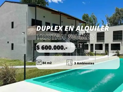 DEPARTAMENTO 3 AMBIENTES ALQUILER TRISTAN SUAREZ 