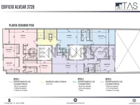 Departamento 3 ambientes con 1 baño