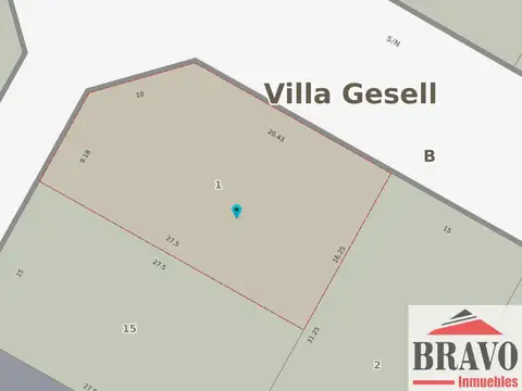 Terreno en Venta 3  mts Frente