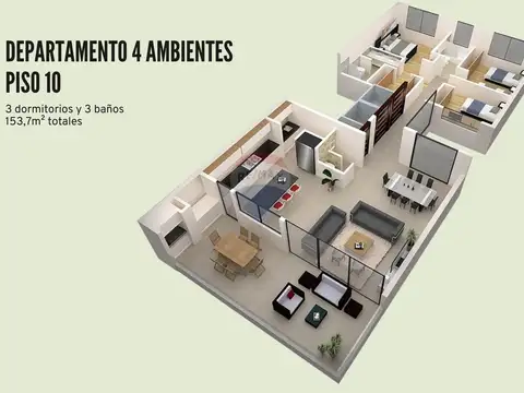 Departamento en Venta de 4 ambientes