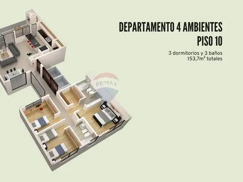 Departamento en Venta de 3 dormitorios