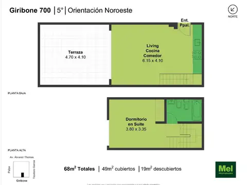 Depto Tipo Casa en Venta de 2 ambientes