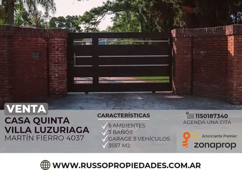 Venta casaquinta 5 ambientes Villa Luzuriaga