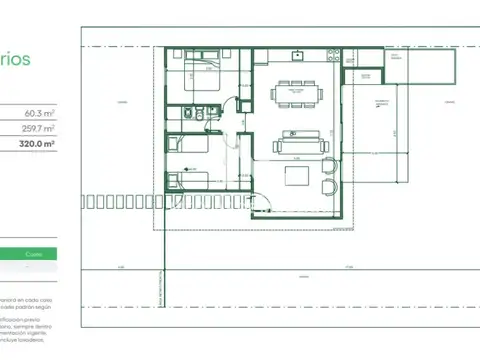 Casa 3 ambientes con 1 baño