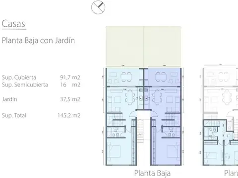 Casa 4 ambientes con 2 baños