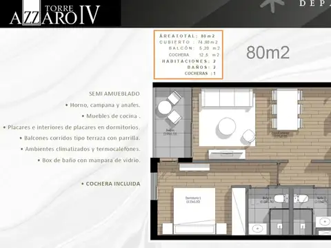 Departamento en venta en emprendimiento Azzaro IV