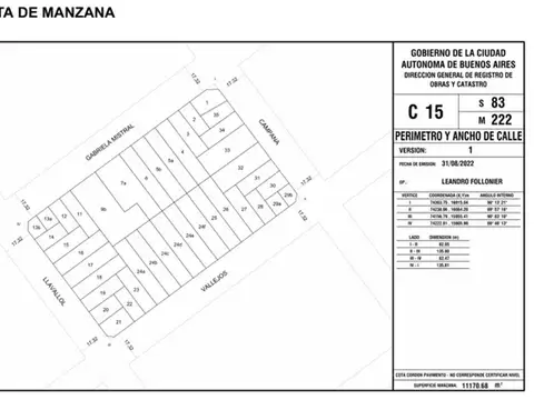 Terreno en Venta en Villa Devoto, CABA