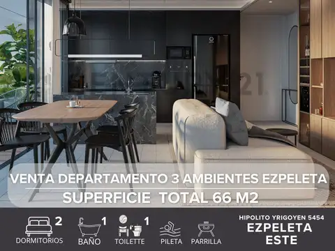 VENTA DEPARTAMENTO 3 AMBIENTES EZPELETA CENTRO