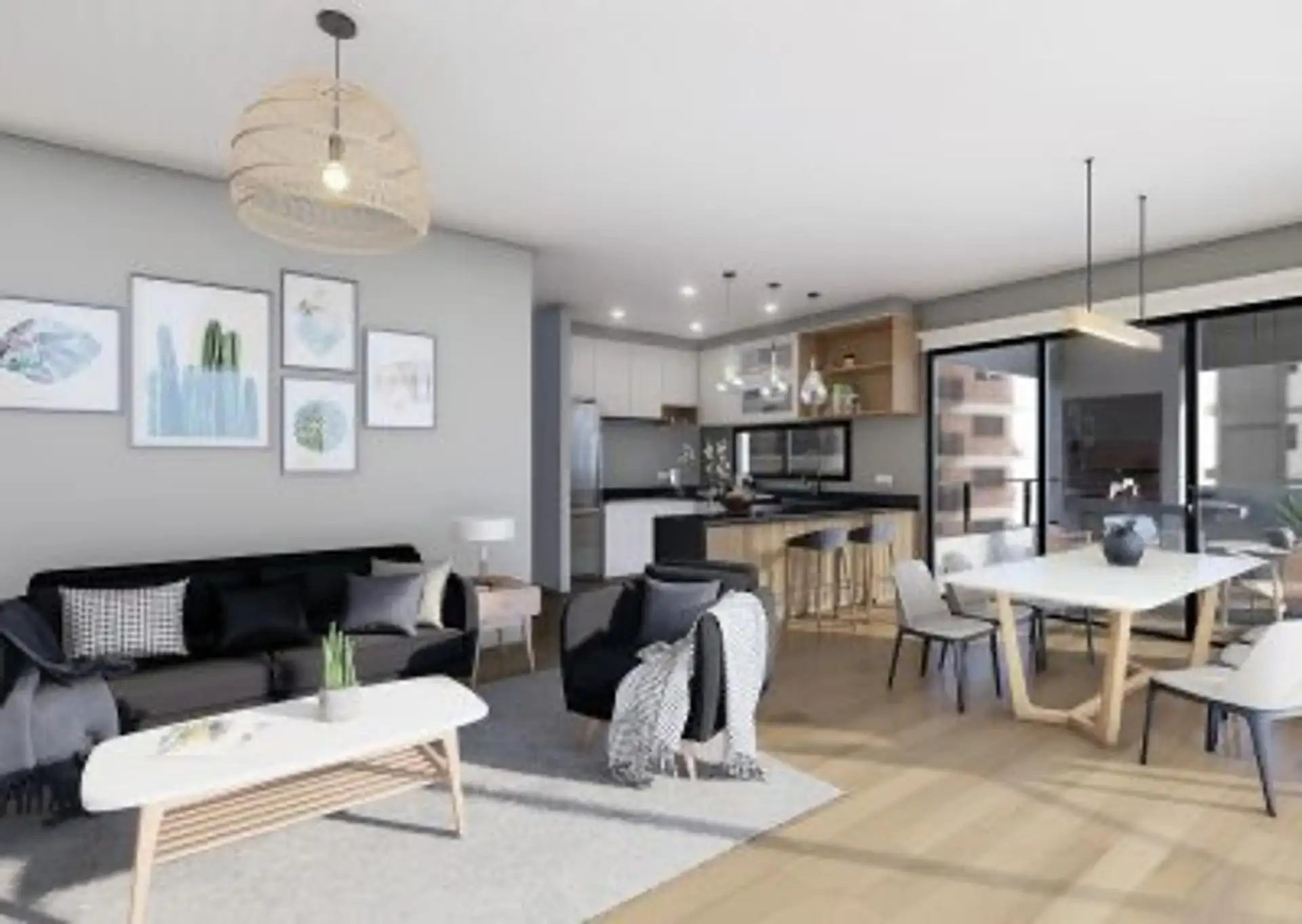 Depto 3/4 amb, 100m² con balcón y cochera — Playa Grande
