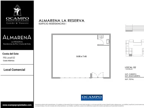 Departamento de 3 ambientes en Costa Del Este