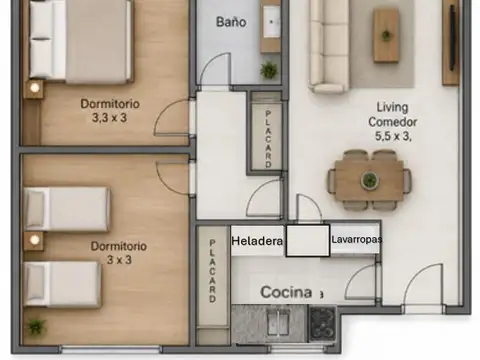 Departamento en Alquiler de 3 ambientes