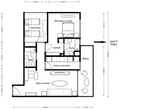 Departamento en Alquiler Temporal en Palermo, USD 1.800