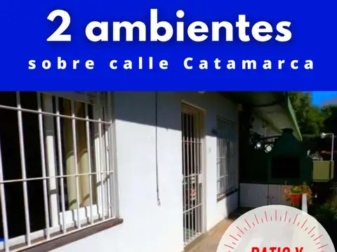 Departamento 2 ambientes, patio y parrilla