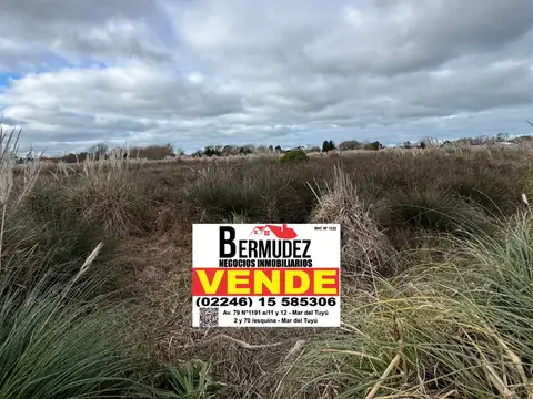 Lote venta Mar del tuyu calle 60 entre 15 bis y 16