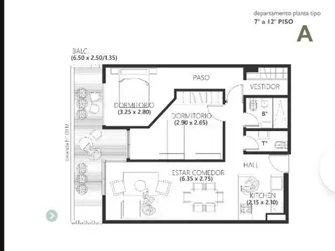 Departamento en Venta de 2 dormitorios