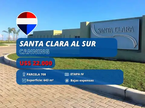 LOTE EN VENTA BARRIO SANTA CLARA AL SUR ETAPA IV