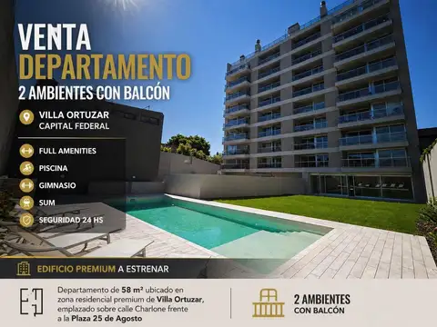 VENTA DEPARTAMENTO 2 AMBIENTES  VILLA ORTUZAR