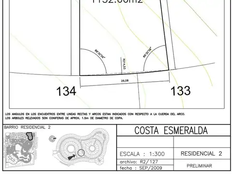 Terreno de 1152 m2 / Costa Esmeralda, Pinamar