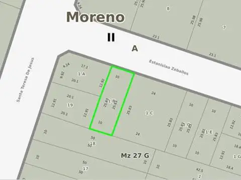 Terreno en Venta 26  mts Fondo