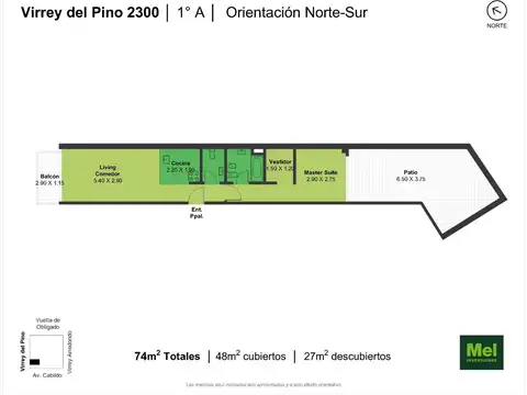 Departamento en Venta de 2 ambientes