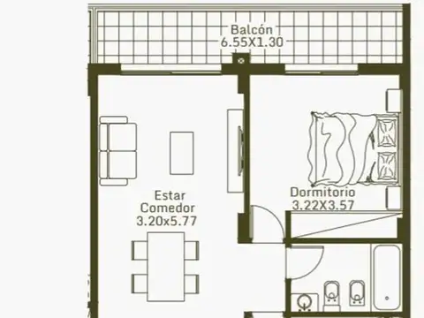 Departamento en Venta de 3 ambientes