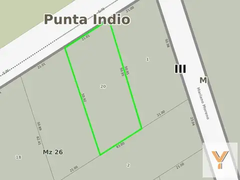 Terreno en Venta 51  mts Fondo