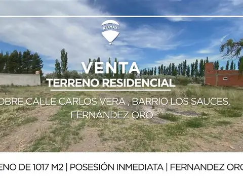 TERRENO EN VENTA FERNANDEZ ORO 