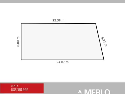 Terreno en Venta 23  mts Fondo