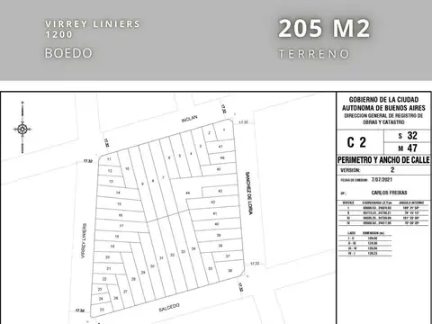 Terreno en Venta 8  mts Frente