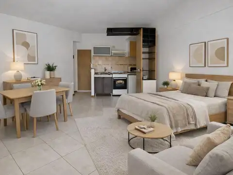Venta departamento monoambiente con balcón y amenities barrio Abasto, Rosario