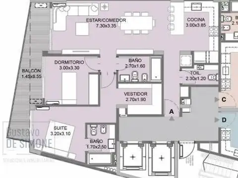Departamento en Venta de 3 ambientes