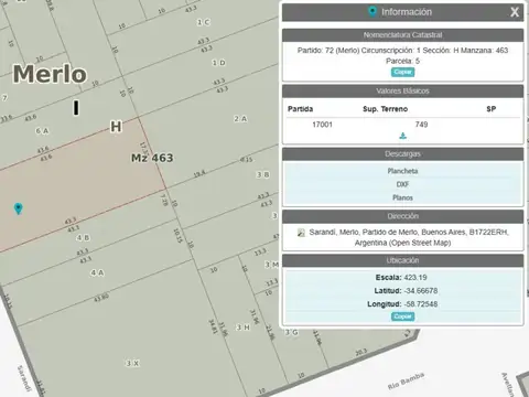 Terreno en Venta en Merlo, USD 650.000