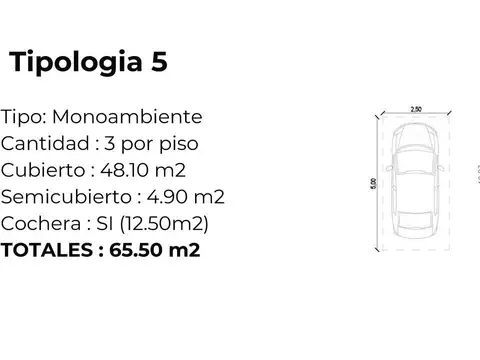 Departamento Monoambiente con 1 baño