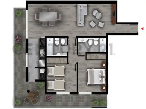 Venta departamento 2 dormitorios Barrio Martin con balcón